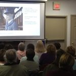 dr shannon smithey event speaker with photo of hope the lego suffragette 2019