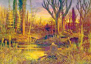 Artistic Depiction of the Early Devonian land-flora