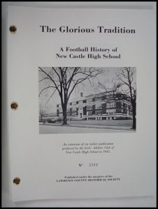 book cover to glorious tradition, a football history of new castle high school