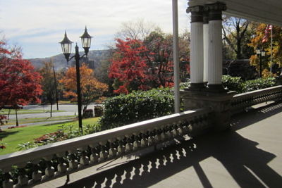 view from museum front porch in november