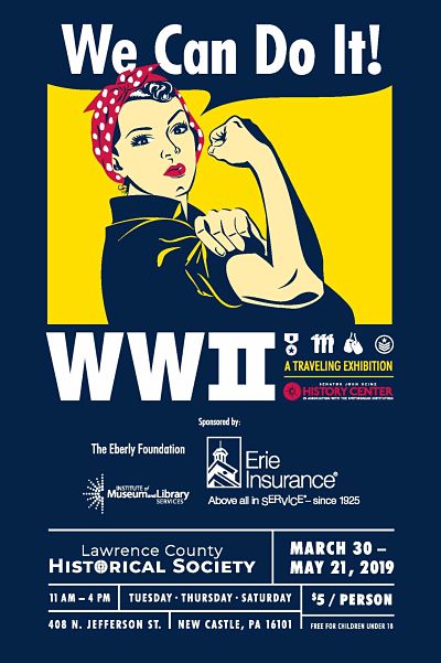 photo of exhibit poster showing rosie the riveter