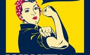 photo of exhibit poster showing rosie the riveter