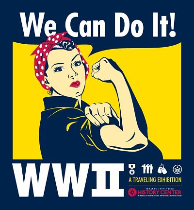 photo of exhibit poster showing rosie the riveter