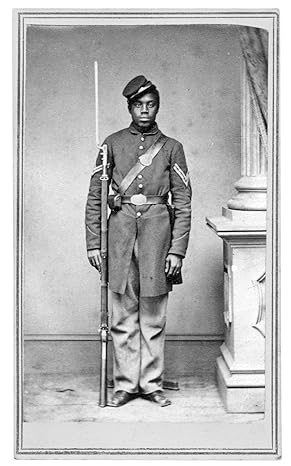 black civil war soldier in full uniform