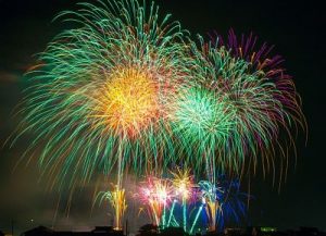 photo of colorful fireworks in night sky