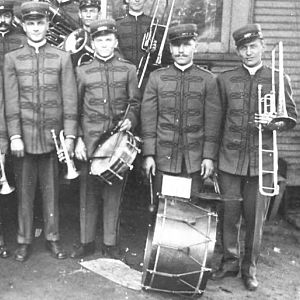 members of band in full uniform