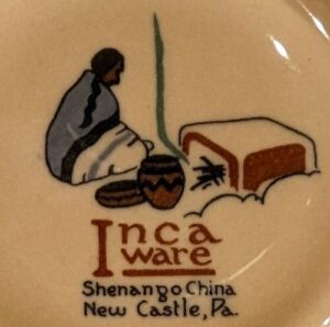 colored back stamp for inca ware shenango china new castle pa