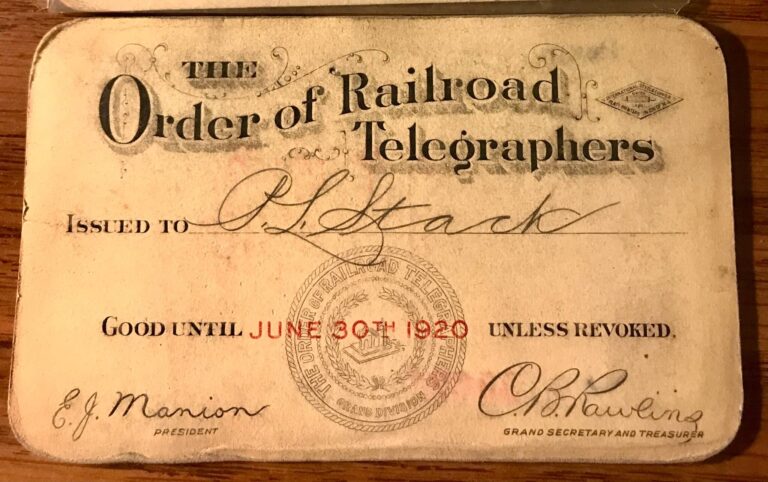 order of telegraphers certificate 1920