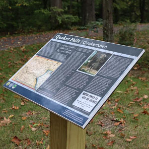 sign for quaker falls park in lawrence county pa