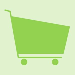 green shopping cart logo