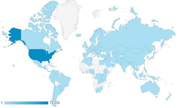 map of site visits through december 31, 2020