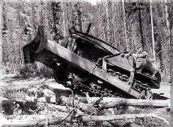 Local CCC worker operating bulldozer