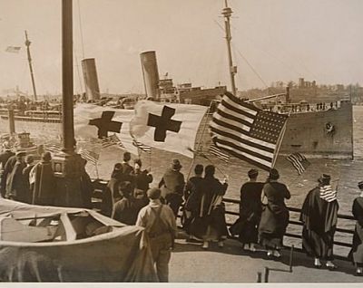 photo of troops on transport louisville returning home 1919