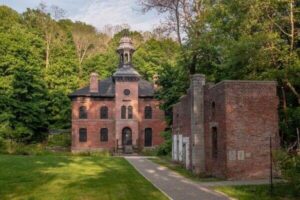 historic west point foundry surrounded by trees